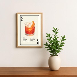 Shuffle Club Co - Póster de Negroni del Rey de los Clubes, sin marco, 8 x 10