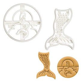 Set of 2 Mermaid cookie cutters (Designs: Sunset and Tail), 2 pieces - Bakerlogy