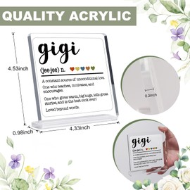Yeshen Gigi Gifts for Grandma, Gigi Birthday Gifts from Grandchildren, Gigi Gifts for Women, Mothers Day Christmas Appreciation Gifts for Gigi, Gigi Acrylic Desk Decorative Signs.