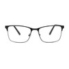 Mens Metal Half Rim Rectangular Reading Glasses Gunmetal Black +1.5