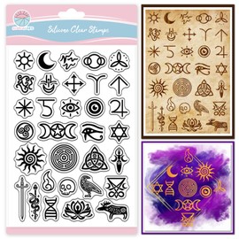 GLOBLELAND Witchcraft Tags Clear Stamp for Scrapbooking Divination Silicone Stamps Magic Transparent Stamp for Card Making DIY Embossing Journaling