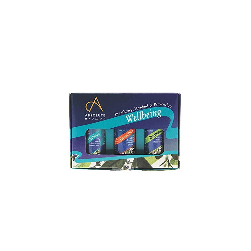 Absolute Aromas Wellbeing Essential Oils Blend Set – 3 x