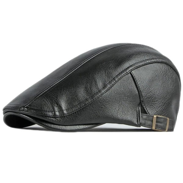 Qianuer Newsboy Hats for Men Leather Ivy Flat Cap Gatsby