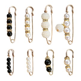 EOWVISN 8 Pieces Pearl Pins, Decorative Pins, Dress Pins, Clothing Fastening Pins, Multifunctional Pins, Clothing Accessories
