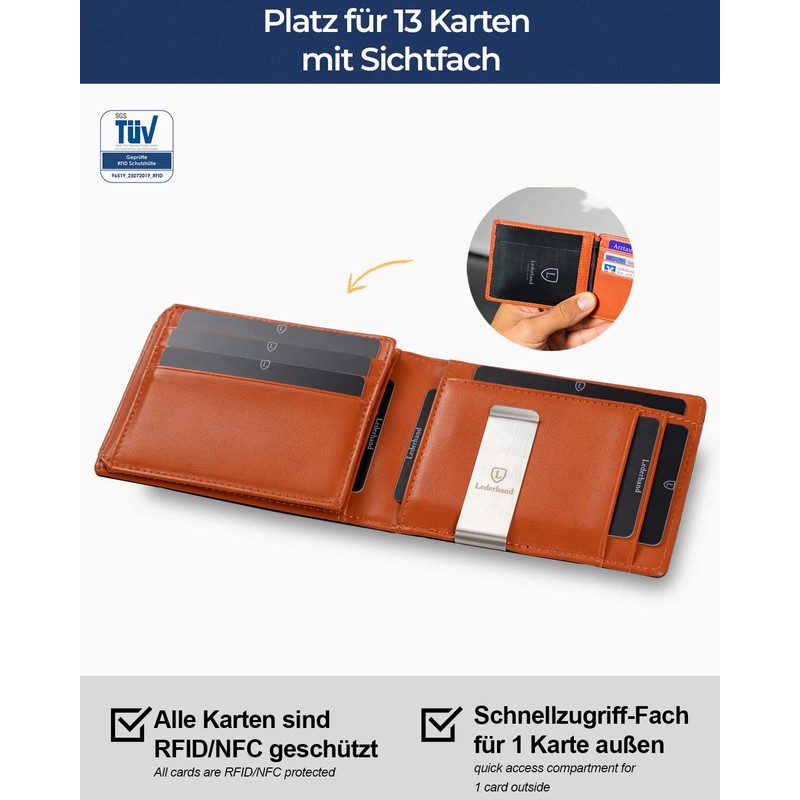 Lederhand iSlim XL, black/orange, Modern