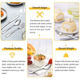 LIANYU Silverware Set, 23-Piece Flatware Set with Serving Utensils, Stainless Steel Cutlery Service for 4, Modern Tableware Includes Fork Spoon Knife, Mirror Polished, Dishwasher Safe