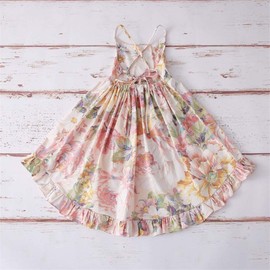 KISSOURBABY Girls Floral Dress Casual Maxi Dress Flowered Dress 10T Flower Summer Dress (A4Floral,170)