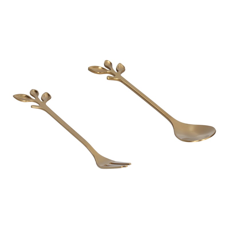 8Pcs Branch Design Coffee Spoon Stainless Steel Fruit Fork Dessert