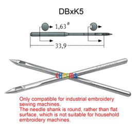 Organ Needle - 100 Organ DBXK5 Ball Point Needles Compatible with Tajima Barudan SWF Industrial Embroidery Machines (Size 75/11)