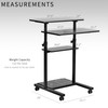 VIVO Mobile 28 inch Standing Desk Workstation, Height Adjustable Rolling
