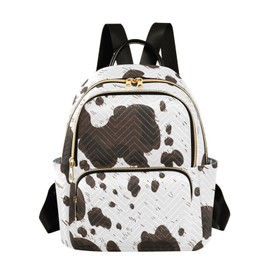 ZAZYXTJ Western Cow Print Backpack Purse for Women Quilted Mini Fashion Backpacks Lightweight Travel Casual Backpack