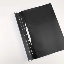 D.RECT Lux PP A4 File Folder with Perforation Made of Strong Polypropylene Film Black