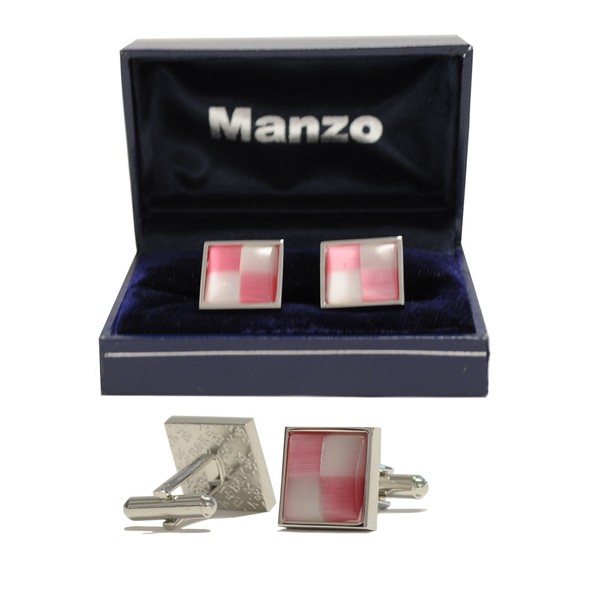 New Men's Cufflinks Formal casual Party Prom Wedding stone pink white #27