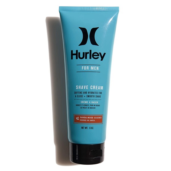 Hurley Men's Shaving Cream - Softens and Hydrates with Aloe Extract and Vitamin E, Size 6oz, Sandalwood