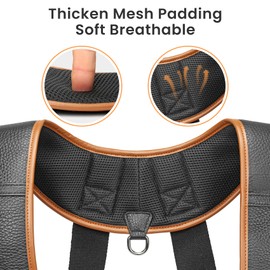 compuda Leather Tool belt suspenders,Comfortable and breathable Padded tool bag suspenders.Work belt Suspenders with Attachment Loops