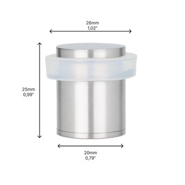 Door Stop I-181 Series (Stainless Steel - White Rubber, 0,79x0,99)