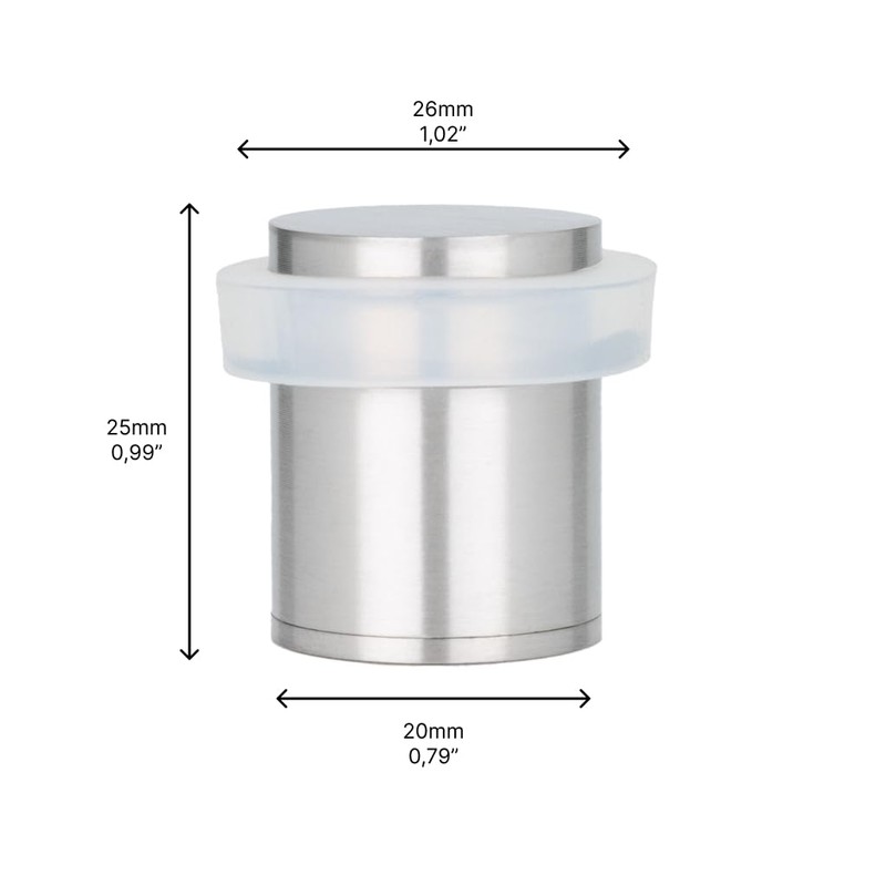 Door Stop I-181 Series (Stainless Steel - White Rubber, 0,79x0,99)