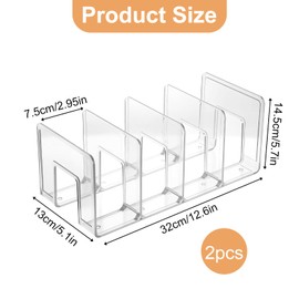 HOFURME 2 PCS Clear Acrylic Closet Purse Organizers and Storage, 4-Slot Handbag Storage Organizer for Closet (12.6 x 5.1 x 5.7 Inches) - Space-Saving Cabinet, Bedroom, and Bag Organization