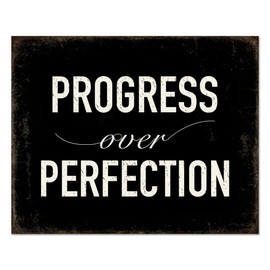 Progress Over Perfection Print, Classroom Sign Wall Decor, Teacher Gifts, Motivational Wall Art, Therapy Office Decor, Unframed (8X10 INCH)