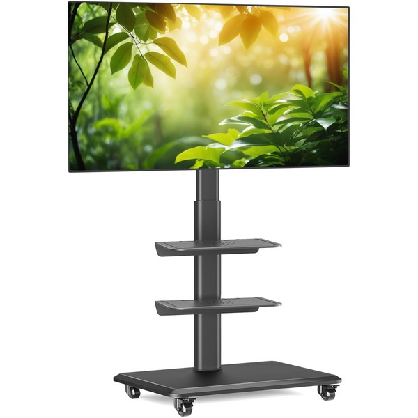 Rfiver Mobile TV Cart Rolling TV Stand for 32-70 Inch