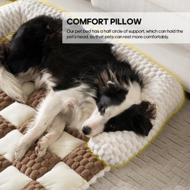 Npetrsnug Dog Couch Bed, Thick Flannel Dog Couch Cover Protector, Washable Pet Couch Covers for Sofa, Non-Slip Couch Covers for Dogs, Pet Bed Mat for Couch (Brown, L-39.37 x 33.45 inch)