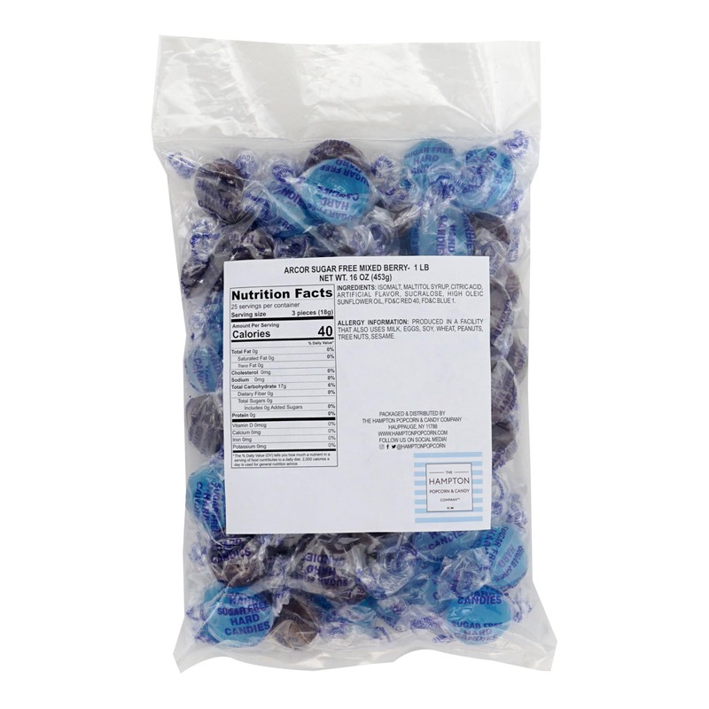 Arcor Sugar Free Mixed Berry Hard Candy, 1 Pound Bulk