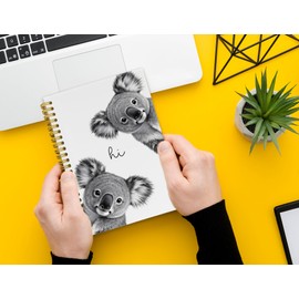 ICEWHITEY Cute Koala Notebook Journal,Cute Animal Notebook Journal for School Women Teen Girls Kids,Gifts for Koala Lovers,Hardcover Spiral Notebooks for Work Notes Journaling,5.5x8.3 Inch