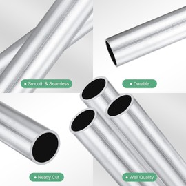 M METERXITY 3-Pack 100mm 6063 Aluminum Round Tube, 16mm ID 19mm OD Seamless Aluminum Tubing for Construction/Machining/DIY Crafting, Metal Straight Pipe [0.63"x0.75"x4"]