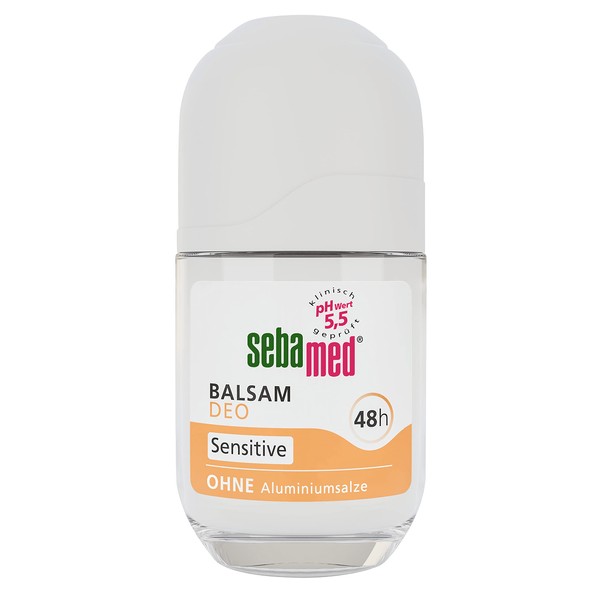 SEBAMED Sensitive Roll-On Balm Deodorant Reliable Protection Against Body Odour, 48-Hour Effect, Particularly Skin-Friendly, No Aluminium Salts, 50 ml