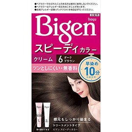 Hoyu Houyou Bigen Speedy Color Cream, 6 (Dark Brown), 1st Agent 1.4 oz (40 g) + 2nd Agent 1.4 oz (40 g)