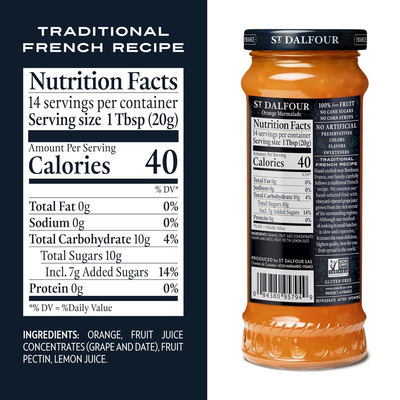 St. Dalfour Orange Marmalade Fruit Spread - 10oz - 100%