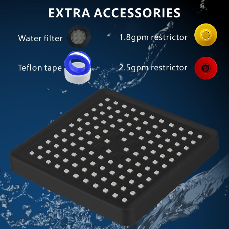 Voolan High Pressure Rain Shower Head - Luxury Modern Look