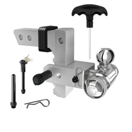 SIRUNTE Adjustable Trailer Hitch for 2.5" Receiver-3 x Ball Hitch Tow Hitches with 6-Inch Drop/Rise-Aluminum Tow Hitch Trailer Hitch Ball Fits for Truck (18,500 LBS GTW)