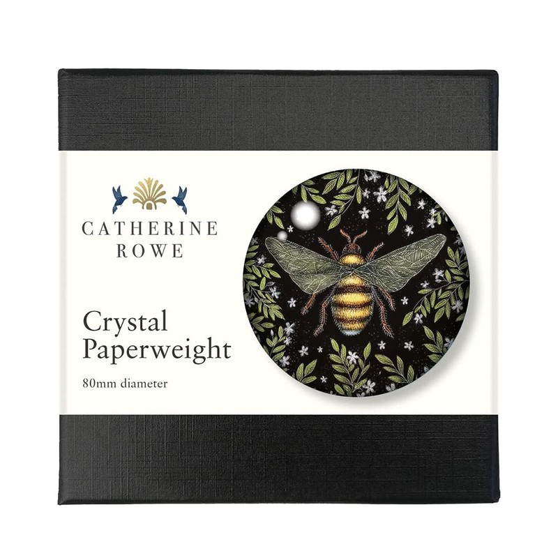 Catherine Rowe Honey Bee Crystal Dome Paperweight