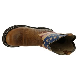 Ariat Womens Fatbaby Heritage Patriot Western Boot Crackled Tumeric/Splattered Flag 8.5
