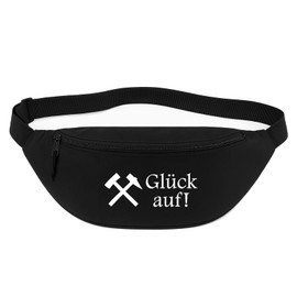 Huuraa Bauchtasche Glück auf! Ruhrpott Geschenk 2,5 Liter Black Glück auf! Geschenkidee