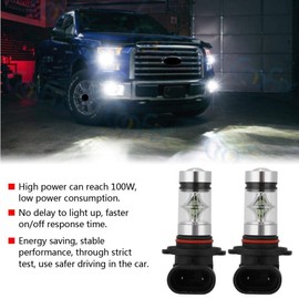 Gorgeri 2Pcs 9005 H10 9145 Bombillas LED para faros delanteros 8000K 100W Lámpara de luz antiniebla Azul hielo