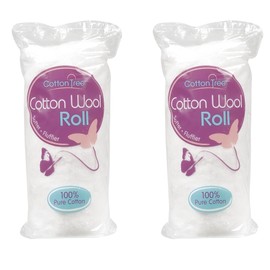 2X 80g Cotton Tree 100% Pure Cotton, Super Soft Roll, White, Large – Bundled by Smart Cutie