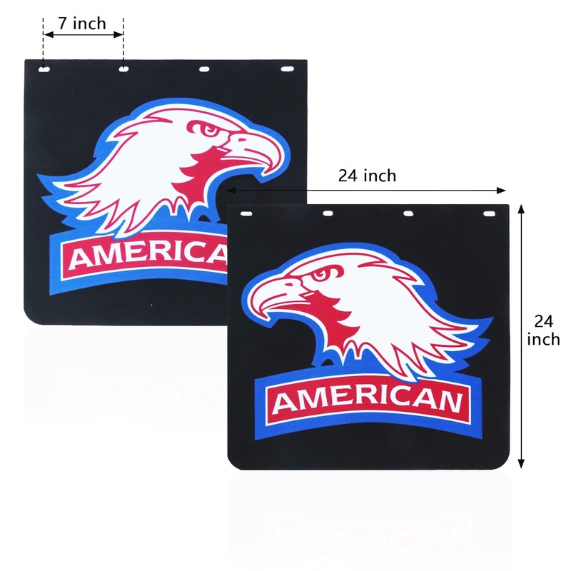 FUTAIHE Mud Flaps for Semi Trucks American Eagle PVC Tractor