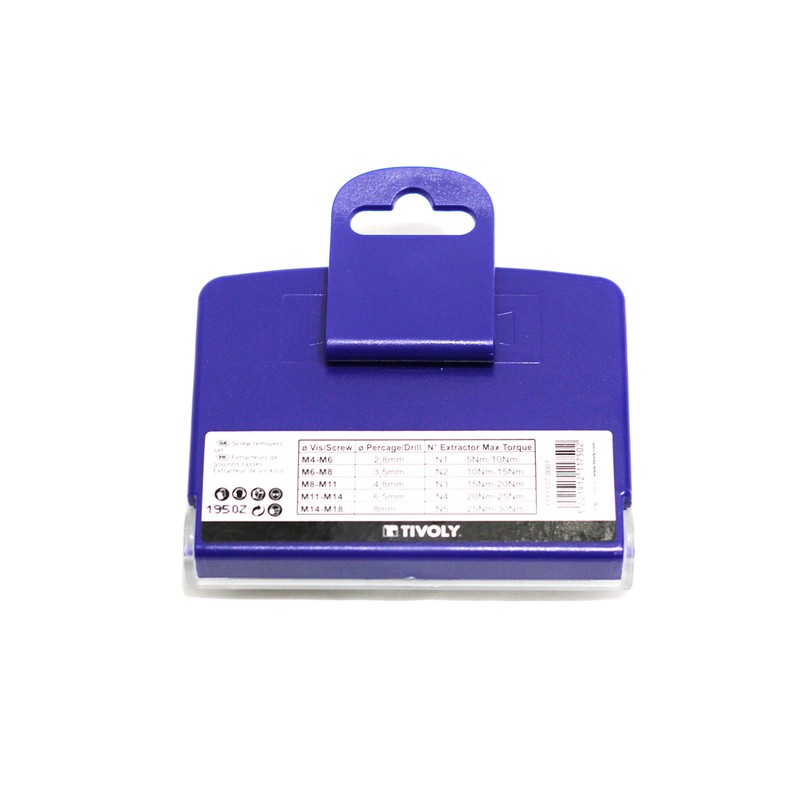 Tivoly 11111070001 Damaged Stud/Screw Extractors, Grey, Pack of 6 Pieces