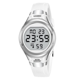 Digital Women's Wristwatch, Sports Watch, Multifunctional, Date, Week, Alarm, LED Display, Women's, Waterproof Wristwatch, Outdoor, Simple Watch, Stylish, Instruction Manual Included, 05-white