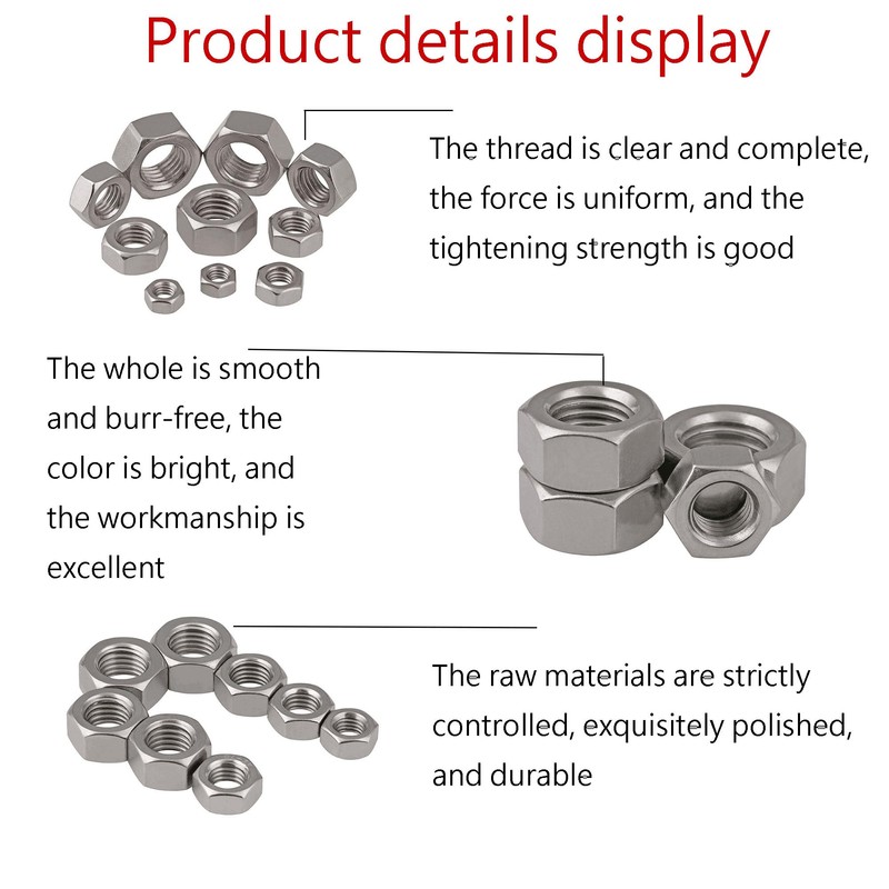 Smartsails (20Pcs) Hex Nut, M10-1.5 Stainless Steel 304 (18-8) Hex