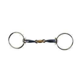 AK Loose Ring Double Jointed Lozenge with Tapper head Horse Riding Bit AKRS-2606 (6'', Blue-Silver)