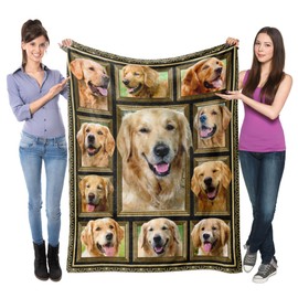 Golden Retriever Blanket for Kids Boys Girls, Golden Retriever Gifts for Dog Lover, Super Soft Fuzzy Dog Throw Blanket Golden Retrievers Print Plush Gift for Birthday Christmas 40x50 inch