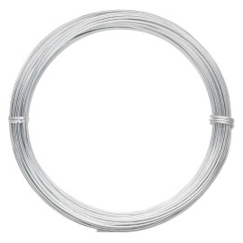 Platinum 45 Foot Coil Silver Anodized Aluminum 16 Gauge 1.25mm Round Wire for Wrapping