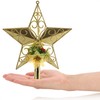 com-four® Christmas Tree Topper in Star Shape, Decorated Star for