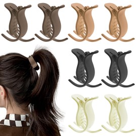 4Pcs Matte Ponytail Clips Strong Hold Hair Claw Clip Accessories for Women - Great for Ponytail, Braiding, and Bun Styles, Ideal for Fine Hair with French Barrettes Design