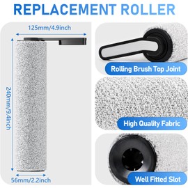 Floor ONE S5 Roller Brush Replacement and Vacuum Filter Kit Compatible with Tineco Floor ONE S5 / S5 PRO / S5 PRO 2 / iFLOOR 5 Breeze Cordless Wet Dry Vacuum Cleaner, 2 Roller Brush, 2 Filters