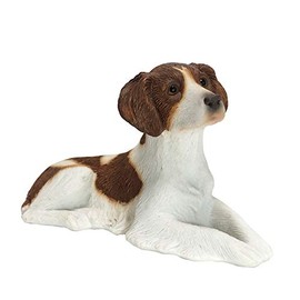 Sandicast Small Size Orange and White Brittany Spaniel Sculpture