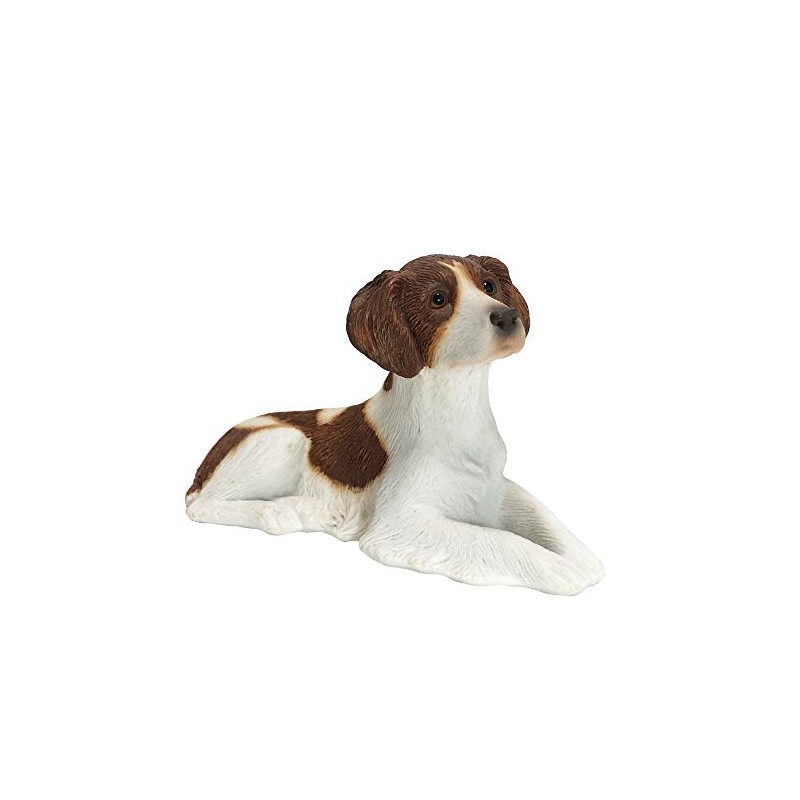 Sandicast Small Size Orange and White Brittany Spaniel Sculpture